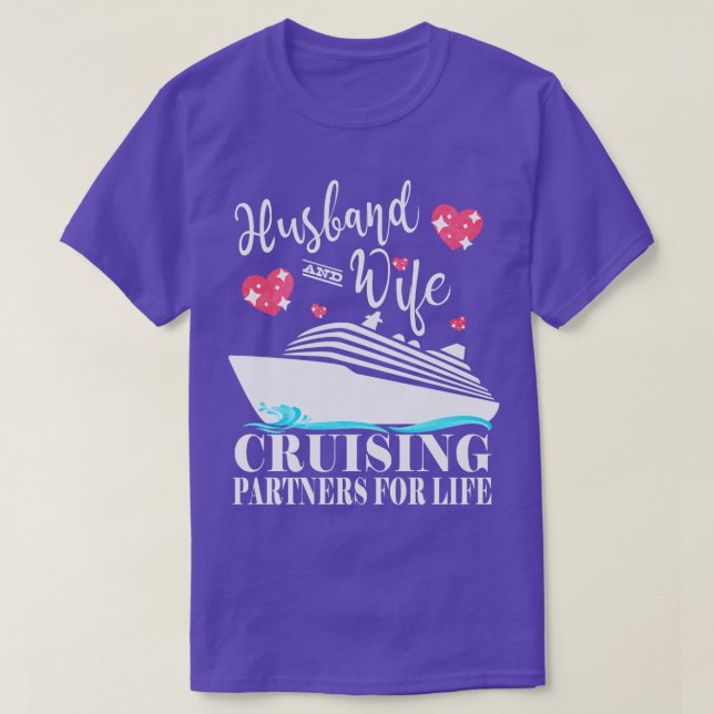 Kryssningspartner för make och fruar för livets kr t shirt (Design framsida)