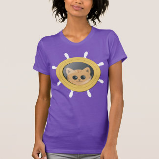 Kryssningsresa Söt Katt Porthole T Shirt