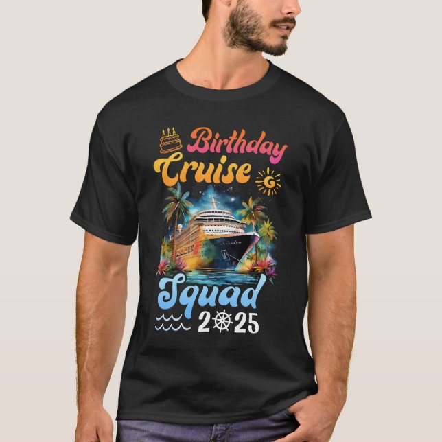 Kryssningsruta 2025 Kryssningsruta Födelsedagsfest T Shirt (Framsida)