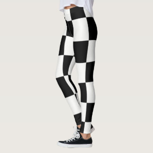 Kryssruta ~ Chess~ Square Design Black & White* Leggings