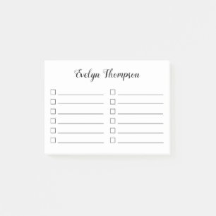 Kryssruta för att göra lista post-it block