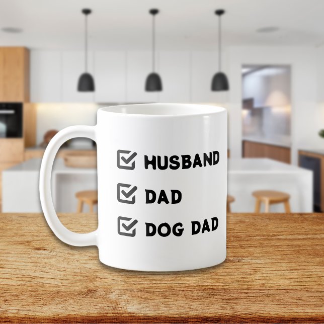 Kryssruta för enkel cute Make, Pappa, Hund Kaffemugg (Simple Cute Checkbox Husband, Dad, Dog dad Coffee Mug)