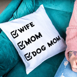 Kryssruta för enkel maka Mamma Hund Mamma Kudde