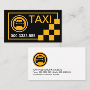 Kryssruta för gult, Taxi-hyttdrivrutin Visitkort