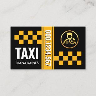 Kryssrutan gult Taxi Visitkort