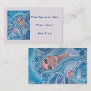 Krysta Fairy blommigt blue affärskorts by Renee L Visitkort