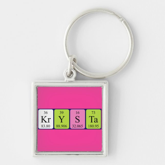 Krysta Periodisk nyckelring bord namn (Framsidan)