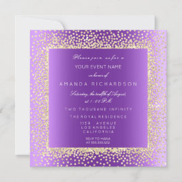 Krystal 1 Champaigne Guld Glitter Konfetti Inbjudningar