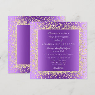 Krystal 1 Champaigne Guld Glitter Konfetti Inbjudningar