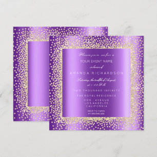 Krystal Champaigne Guld Glitter Konfetti Lila2 Inbjudningar
