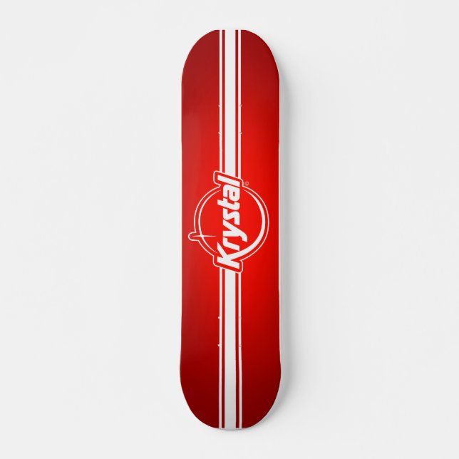 Krystal-Logotyp med Strip Skateboard Bräda 20 Cm (Framsida)