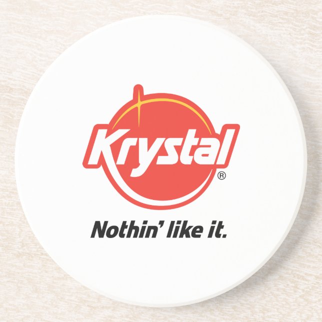 Krystal logotypkustfartyg i vit underlägg sandsten (Framsidan)