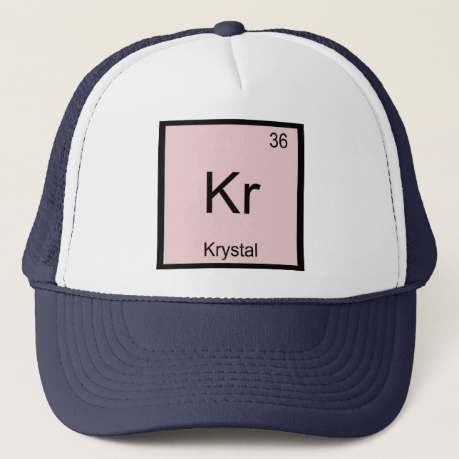 Krystal Namn kemi Inslag Periodic Bord Truckerkeps (Framsida)