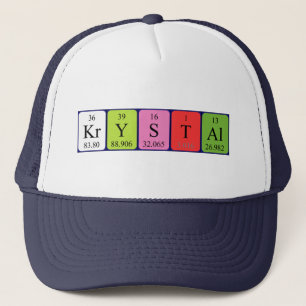 Krystal Periodisk bord namn hat Keps