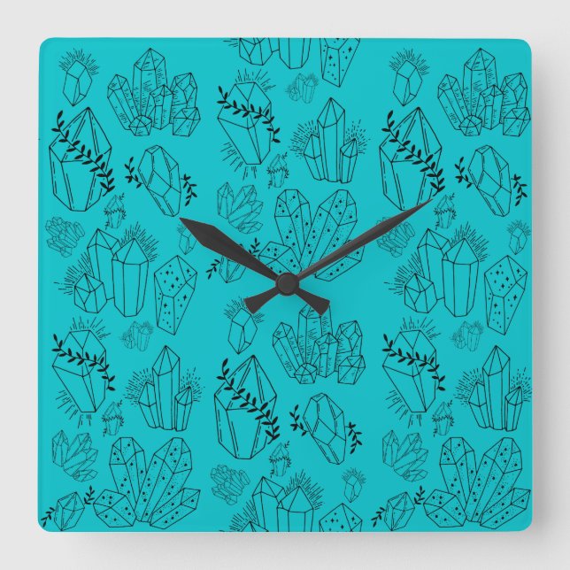 Krystaler Fyrkantig Klocka (Framsida)