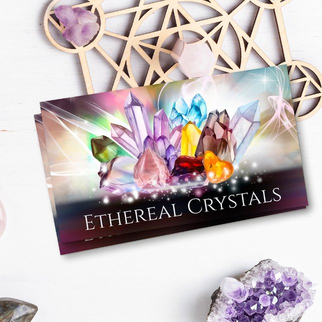 Krystaler och Gemstones energiflöde Visitkort (Skapare uppladdad)