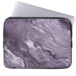 Krystaliserad Lila Agate | Moody marmorerad sten Laptop Fodral