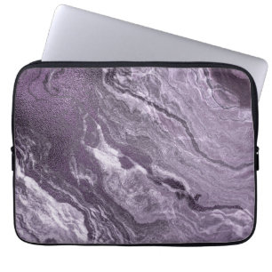Krystaliserad Lila Agate Moody marmorerad sten Laptop Fodral