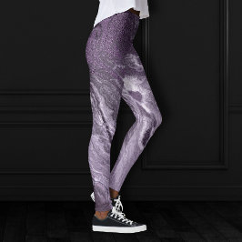 Krystaliserad Lila Agate | Moody marmorerad sten Leggings
