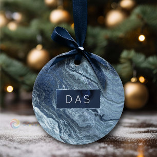 Krystaliserat blåagat Dusty Slate MarLED Stone Julgransprydnad Keramik
