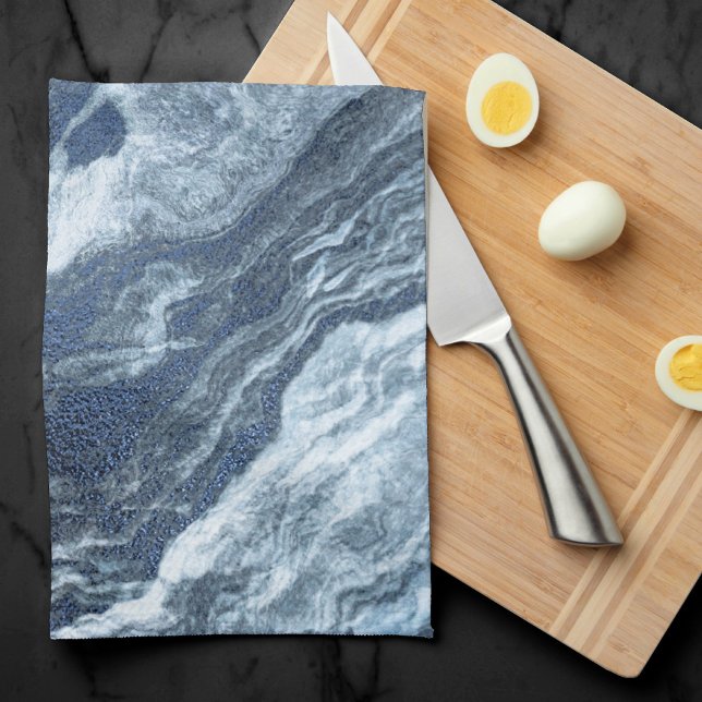 Krystaliserat blåagat | Dusty Slate MarLED Stone Kökshandduk (Skapare uppladdad)