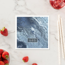 Krystaliserat blåagat | Dusty Slate MarLED Stone Pappersservett