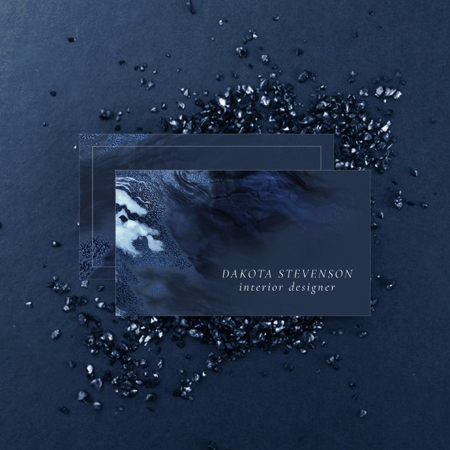 Krystaliserat blåagat | Dusty Slate MarLED Stone Visitkort (Skapare uppladdad)