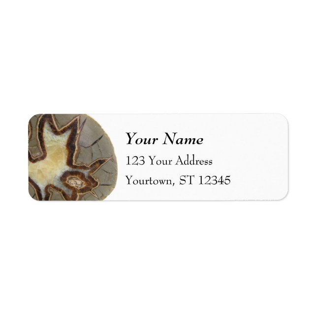 Krystallierad Sten Abstract Design Returadress Etikett (Framsidan)