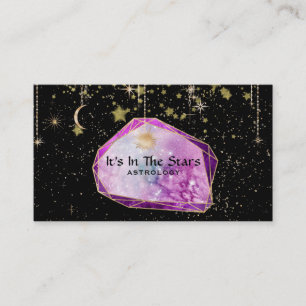 *~* Krystals Måne Cosmos Astrology Guld Stars Visitkort