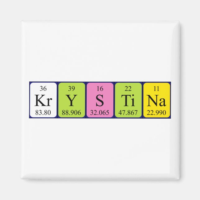 Krystina Periodisk bord namn magnet (Framsidan)