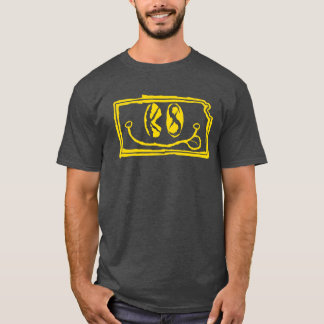 KS Eyes Kansas Grunge Leende Ansikte Gul T Shirt
