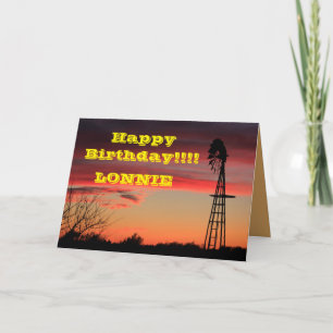 Ks Firey Kvarn Sunset Birthday Greeting Card Kort