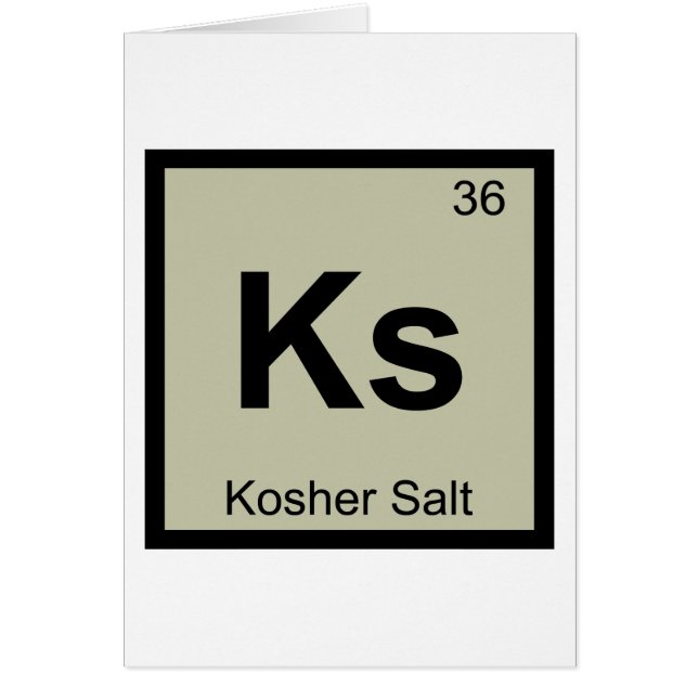 Ks - Kosher Salt Periodiska Systemet Symbol Hälsningskort (Framsidan)