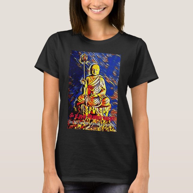 Ksitigarbha Bodhisattva Devanagari Buddhist mantra T Shirt (Framsida)