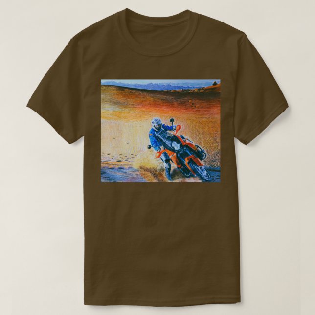 KTM 990 Äventyr Biting the dust  T Shirt (Design framsida)