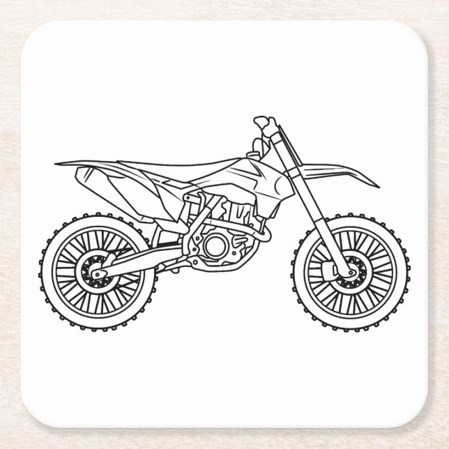 KTM Motocross line art Underlägg Papper Kvadrat (Framsidan)