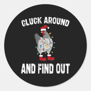 Ktur runt och ta reda på Humor Chicken Älskare-chr Klistermärke