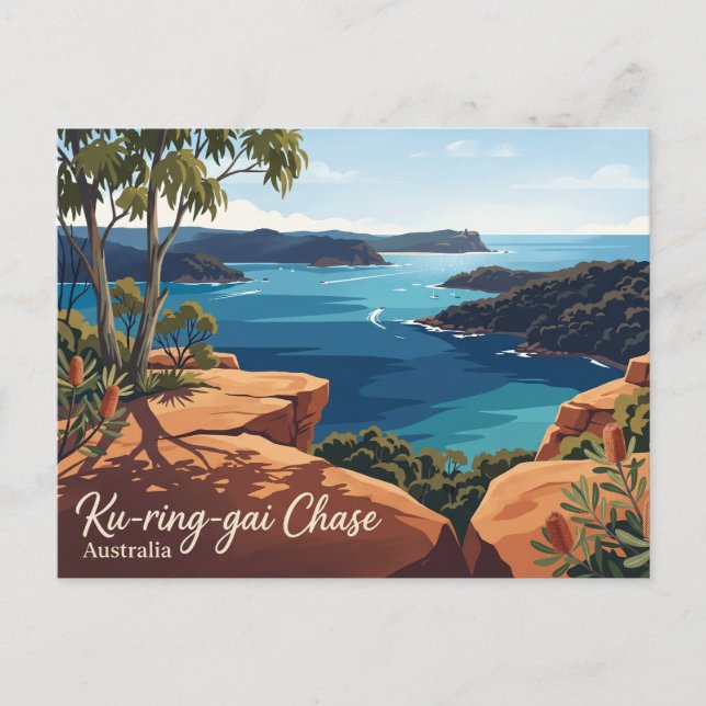 Ku-ring-gai Chase nationalpark Australien Vykort (Framsida)