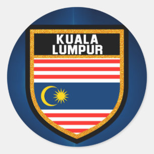 Kuala Lumpur Flagga Runt Klistermärke