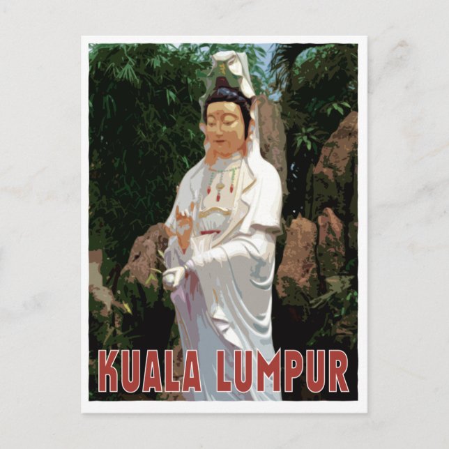 Kuala Lumpur GuanYin vintage stil Vykort (Framsida)