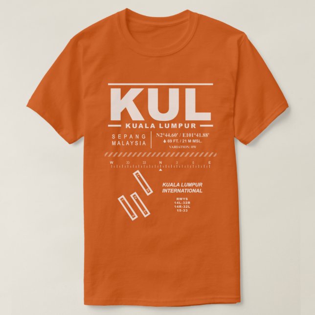 Kuala Lumpur Internationell flygplats KUL T-Shirt (Design framsida)