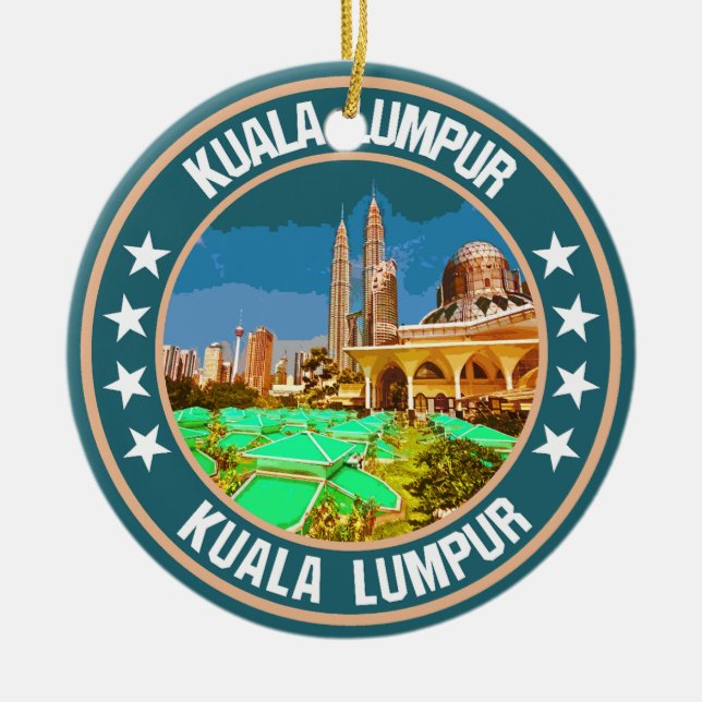 Kuala Lumpur Julgransprydnad Keramik (Framsidan)