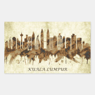 Kuala Lumpur Malaysia Cityscape Rektangulärt Klistermärke
