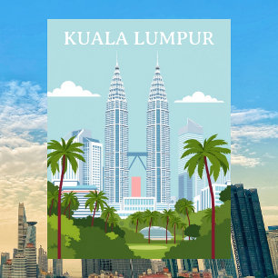 Kuala Lumpur Malaysia Petronas Torn Modern Vykort