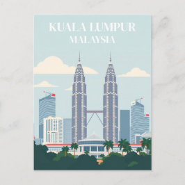 Kuala Lumpur Malaysia Petronas Torn Skyline City Vykort