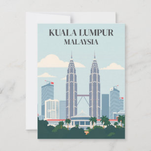 Kuala Lumpur Malaysia Petronas Towers Siluett Vykort