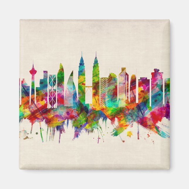 Kuala Lumpur Malaysia Skyline Magnet (Framsidan)