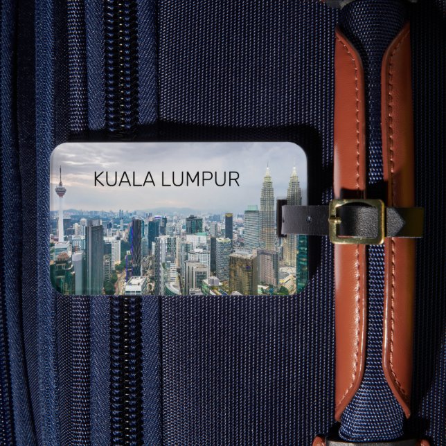 Kuala Lumpur Malaysia Skyline Vintage Souvenir Bagagebricka (Framsida Insitu 4)
