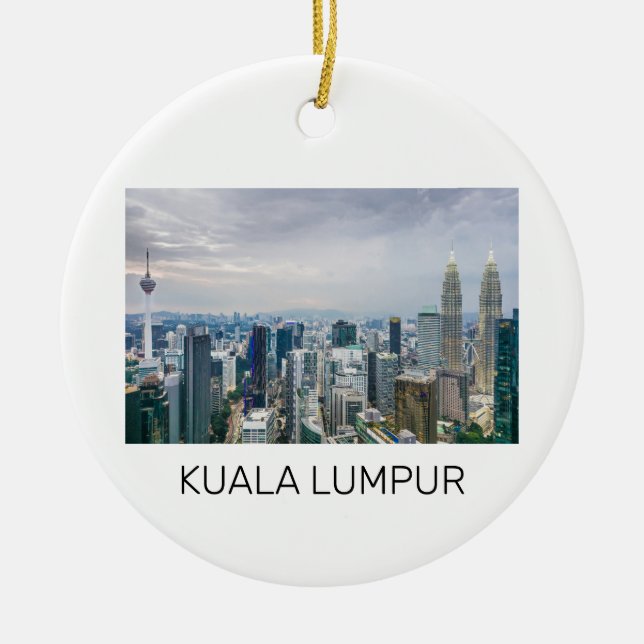 Kuala Lumpur Malaysia Skyline Vintage Souvenir Julgransprydnad Keramik (Framsidan)