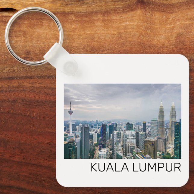 Kuala Lumpur Malaysia Skyline Vintage Souvenir Nyckelring (Framsida)